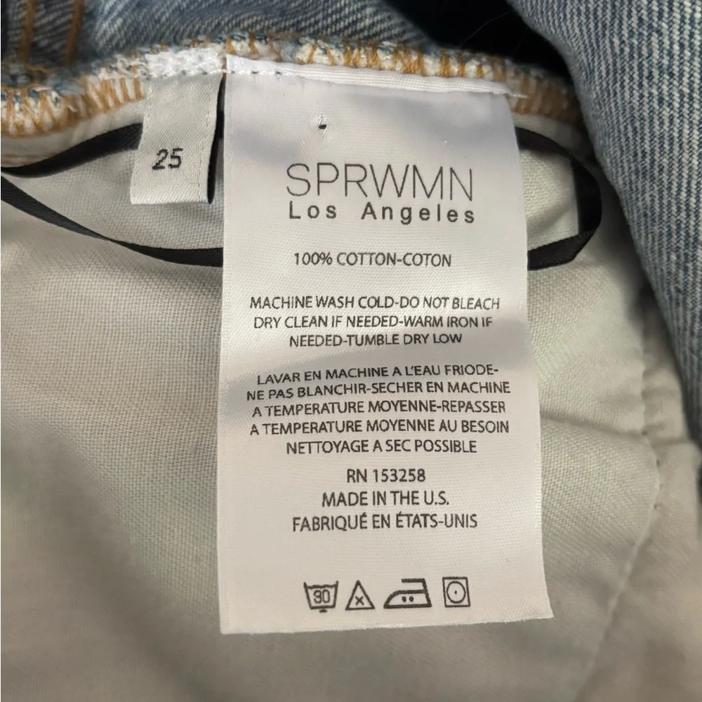 SPRWMN | Paradis Crop Straight Leg Denim Jeans‎ Women’s Sz 25